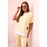 Kesi Włoski Women's butter set with short sleeves and pants yellow Cene