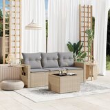  4-dijelni set vrtnih sofa s jastucima bež od poliratana | shoptok.hr