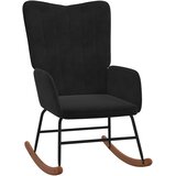  Stolica za ljuljanje s osloncem za noge crna baršunasta | shoptok.hr