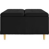  Otoman za pohranu s jastukom Crna 80 x 80 x 45 cm Umjetna koža | shoptok.hr