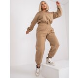 Fashion Hunters Plus size beige sweatshirt set in Maleah cotton Cene