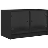 Maison Chic TV omarica - TV stojalo - Televizijska omarica s steklenimi vrati črna 68x37x42 cm, (21700200) Cene