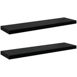  Plutajuće zidne police 2 kom sjajne crne 90 x 23,5 x 3,8 cm MDF | Eponuda.com