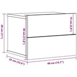 vidaXL Zidni noćni ormarić Old Wood 40x32x30 cm | shoptok.hr