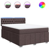 vidaXL Box spring postelja z vzmetnico temno rjav 140x190 cm blago, (21305124) | Shoptok.si