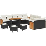 Sjedeća garnitura za vrt s jastukom 14 pcs Crna i Krema | shoptok.hr