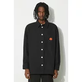 Kenzo Pamučna košulja Boke Crest Oversized Shirt za muškarce, boja: crna, relaxed, s klasičnim ovratnikom, FD65CH5079LA.99