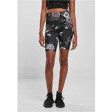 Urban Classics Women's High Waist Tech Mesh AOP Cycle Shorts darkflower