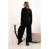 Kesi Włoski Women's velour tracksuit with wide legs and a hooded sweatshirt black | ePonuda.com