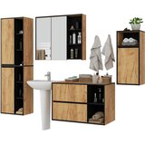AKORD Vami Stenski Komplet Kopalniškega Pohištva, Hrast Craft/Črna, (5000332621) Cene