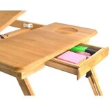 Ruhhy bambusov stolić za laptop do 17", podesivi nagib, s ladicom | shoptok.hr
