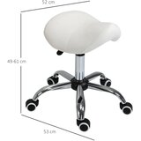  Stolica s kotačićima podesiva po visini 49-61 cm radna stolica za ured salon i masažu krem bijela | shoptok.hr