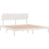  Okvir za krevet bijeli 200 x 200 cm od masivnog drva | shoptok.hr