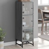 vidaXL Visoka omara s steklenimi vrati siva sonoma 35x37x120 cm Cene