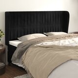  Uzglavlje s ušima crno 163x23x118/128 cm baršunasto | Eponuda.com