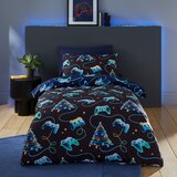 Catherine Lansfield Črna/modra posteljnina za zakonsko posteljo 200x200 cm Christmas Gamer – | Shoptok.si