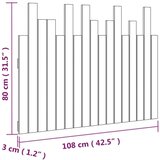  Zidno uzglavlje sivo 108x3x80 cm od masivne borovine | shoptok.hr