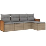 5-dijelni vrtni set sofa s jastucima bež od poliratana | shoptok.hr