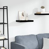  Plutajuća zidna polica visoki sjaj crna 40 x 23 x 3,8 cm MDF | shoptok.hr