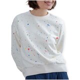Brava Fabrics Puloverji Splash Paint Rounded Sweatshirt - Ecru Bela Cene