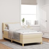  Postelja z vzmetnico z vzmetnico krema 200 x 100 cm Poliester, (5000128544) | Shoptok.si