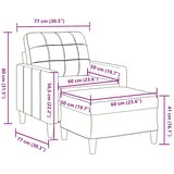  Fotelja s tabureom krem 60 cm baršunasta | shoptok.hr