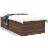 vidaXL Posteljni okvir rjav hrast 90x200 cm inženirski les | Shoptok.si
