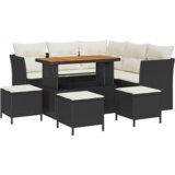  Vrtna garnitura - 9-dijelni set vrtnih sofa s jastučićima crni poli ratan akacija | shoptok.hr