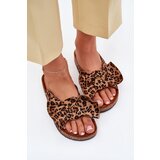 Boto Ladies Slippers With Clear On Cork Sole Leopard Brown Sercele | shoptok.hr