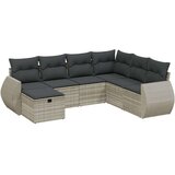 vidaXL 7-dijelni set vrtnih sofa svjetlosivi od poliratana | shoptok.hr