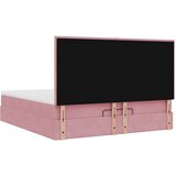  Okvir kreveta s madracima ružičasti 160x200cm baršunasti | shoptok.hr