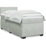 Box spring krevet s madracem svjetlosivi 90x190 cm baršunasti | shoptok.hr