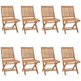  Zložljivi vrtni stoli z blazinami 8 kosov trdna tikovina | Shoptok.si