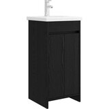 vidaXL Kopalniška omarica s pomivalnikom Črni hrast 42 x 40 x 84,5 cm, (5000246099) | Shoptok.si