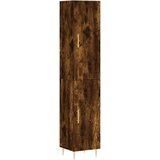 Maison Chic Visoka omara - Komoda - Predalnik dimljeni hrast 34,5x34x180 cm inženirski les, (21721590) Cene