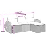  4-dijelni set vrtnih sofa od poliratana s jastucima crni | shoptok.hr