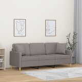  Trosjed s ukrasnim jastucima smeđesivi 180 cm od tkanine | shoptok.hr