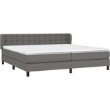  Box spring postelja z vzmetnico siva 200x200 cm umetno usnje, (20788886) | Shoptok.si