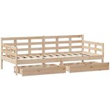 vidaXL Dnevni krevet s ladicama bez madraca 90 x 190 cm masivno drvo | shoptok.hr