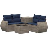  Set sofe 6 kom. Siva i tamnoplava Poli Rattan i čelik | shoptok.hr