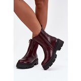 Boto Insulated ankle boots with zipper burgundy Niviane | Shoptok.si