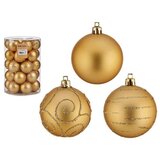  Set božićnih kuglica zlatan PVC Ø 6 cm (4 kom.) | shoptok.hr
