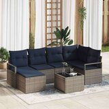  Kavčna garnitura z blazino 7 pcs Siva poli ratan, (5000154926) | Shoptok.si