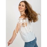 Fashion Hunters White women's Spanish blouse with lace Cene