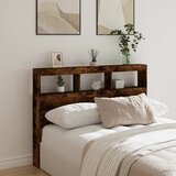 Maison Chic posteljno vzglavje - vzglavna omarica - nočna omarica led dimljeni hrast 140x17x102 cm, (21706271) | Shoptok.si