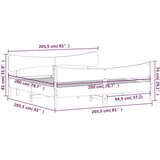  Okvir kreveta s uzglavljem voštano smeđi 200x200 cm od borovine | shoptok.hr