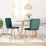 vidaXL Jedilni stoli 2 kosa temno zeleno blago | Shoptok.si
