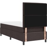  Krevet sa podnicom i madracem tamno smeđi 100x200 cm tkanina | shoptok.hr