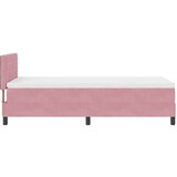vidaXL Postelja Box Spring z Vzmetnico Roza Enojna Žamet | Shoptok.si