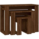  Komplet mizic 3-delni rjavi hrast konstruiran les, (20714445) | Shoptok.si